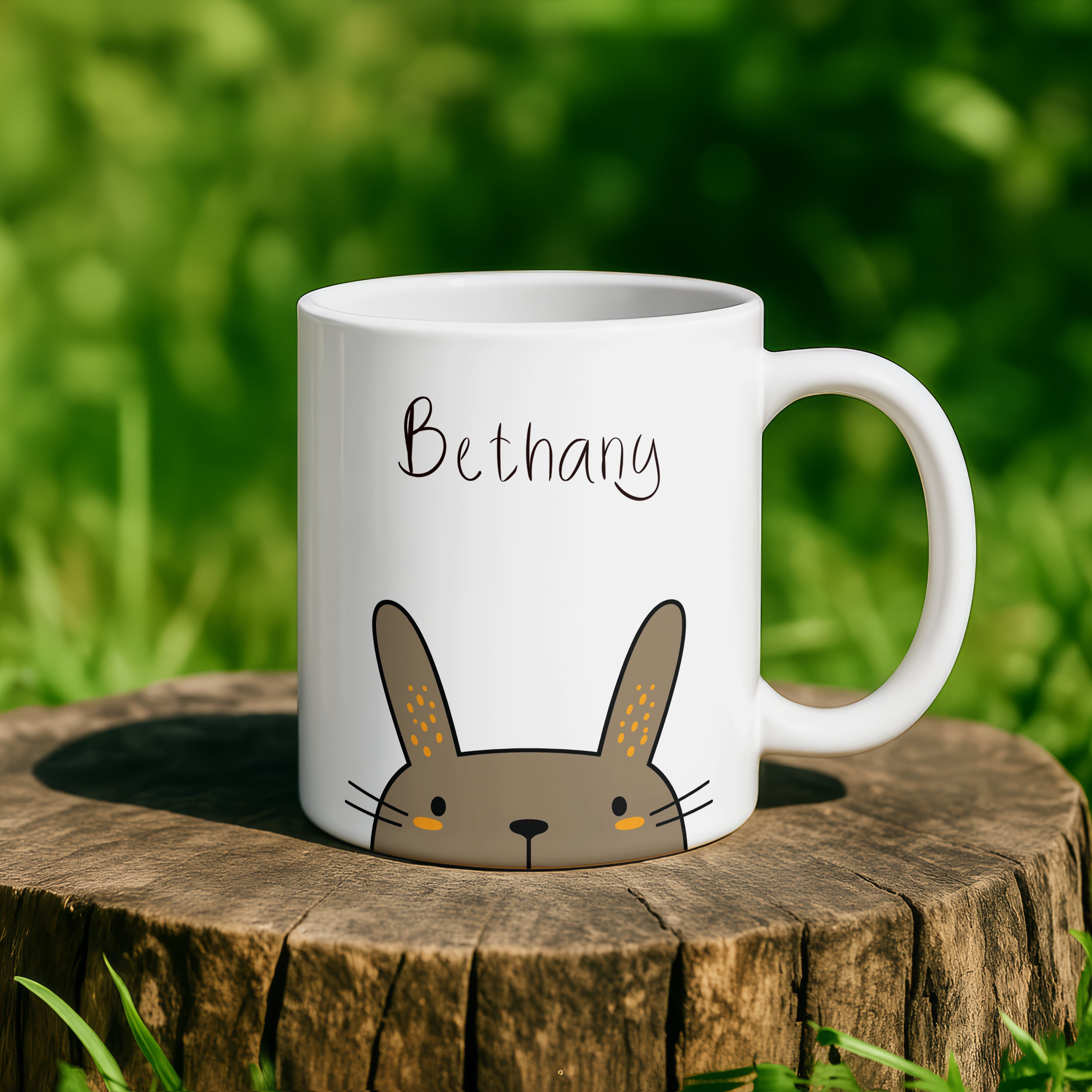 Personalised Bunny Head Mug