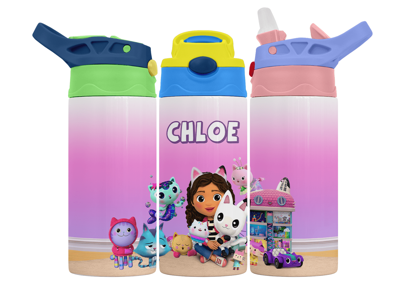 Personalised Gabby's Dollhouse 350ml Bottle