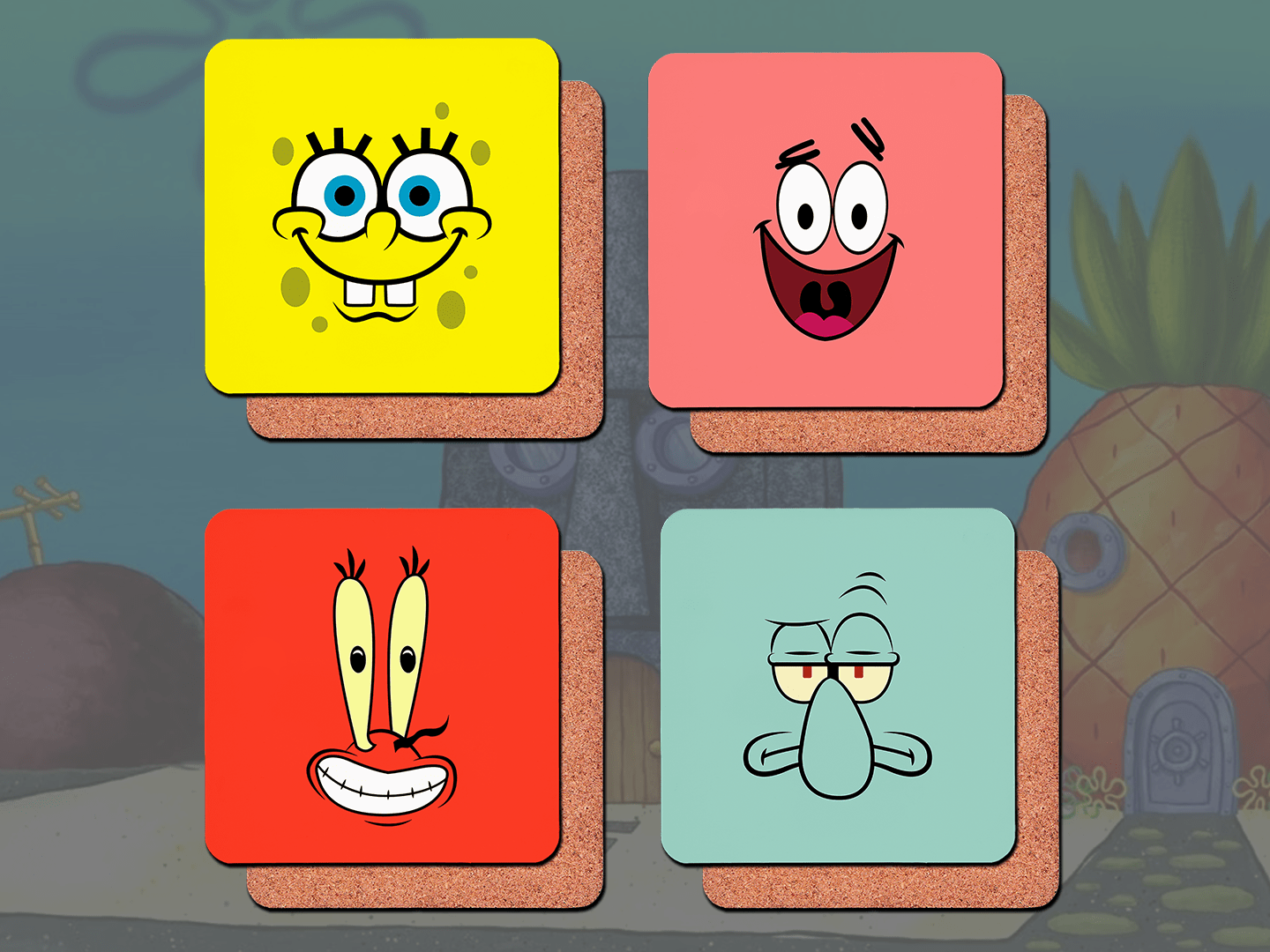 Set of 4 SpongeBob SquarePants coasters - Jazzy Giraffe Coaster