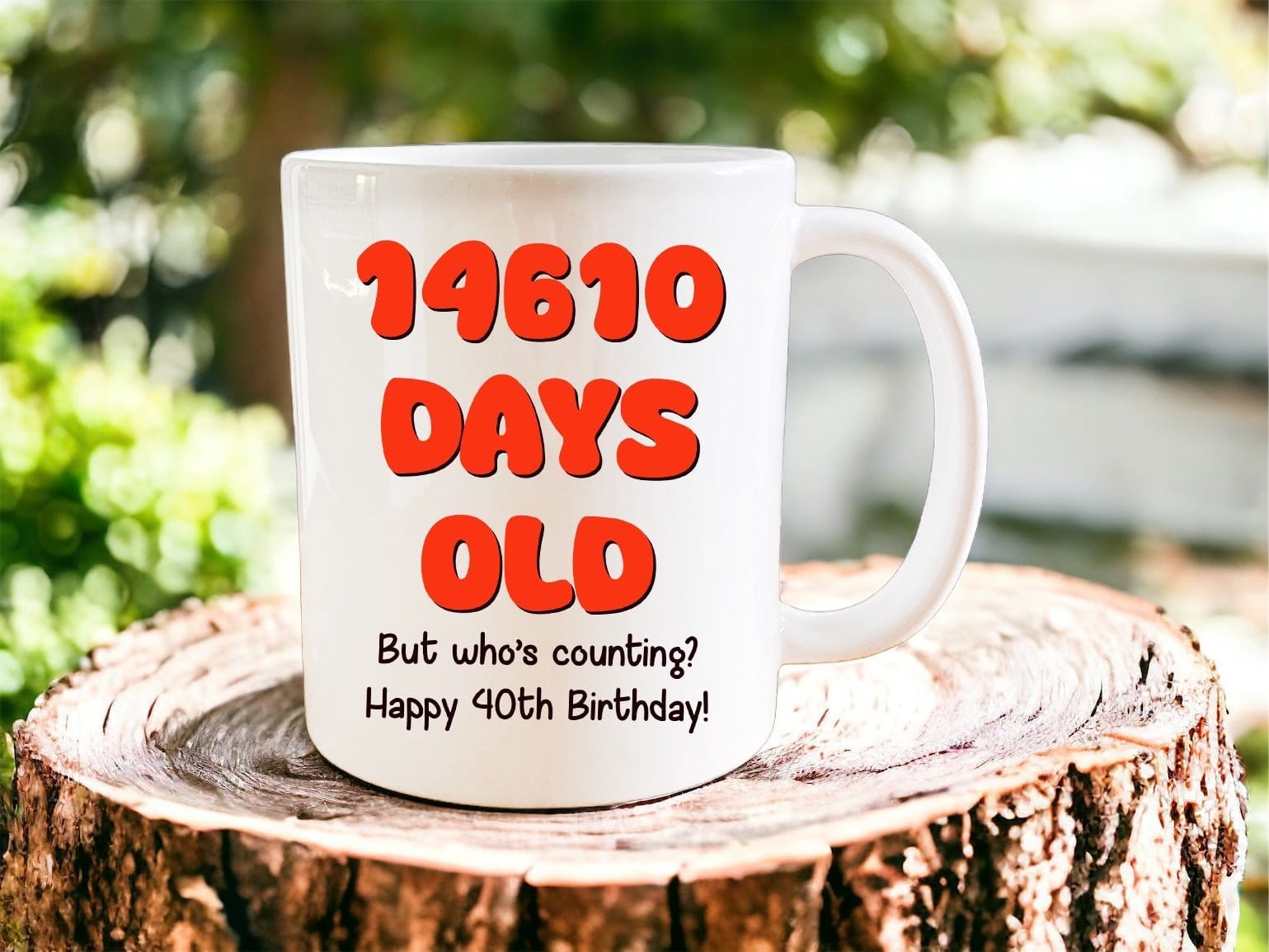 40th Birthday: 14610 days old mug - Jazzy Giraffe Mug