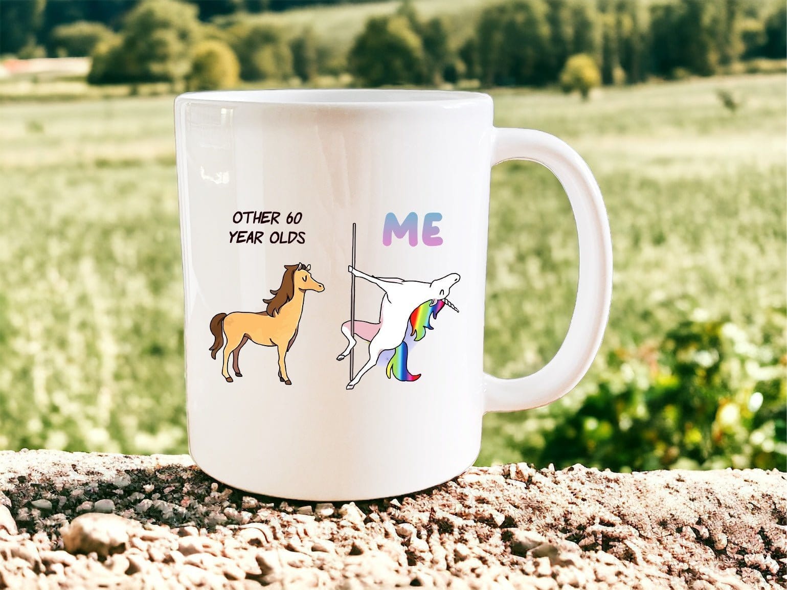 60th Birthday: Other 60 year olds… “me” mug - Jazzy Giraffe Mug