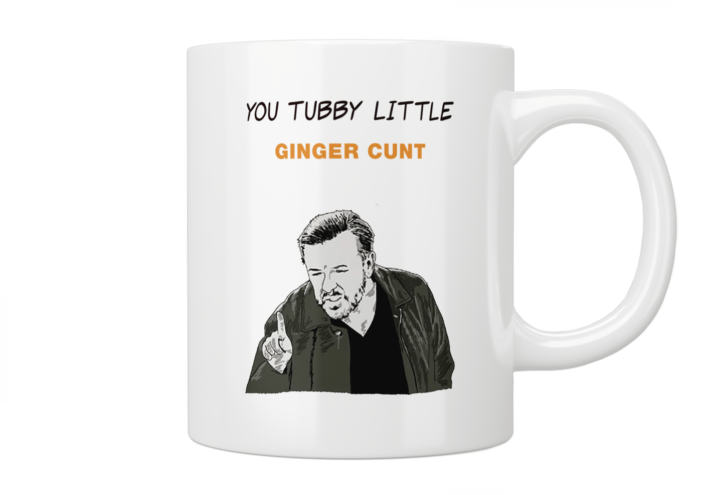 After Life: You Tubby Little Ginger Cunt Mug - Jazzy Giraffe Mug