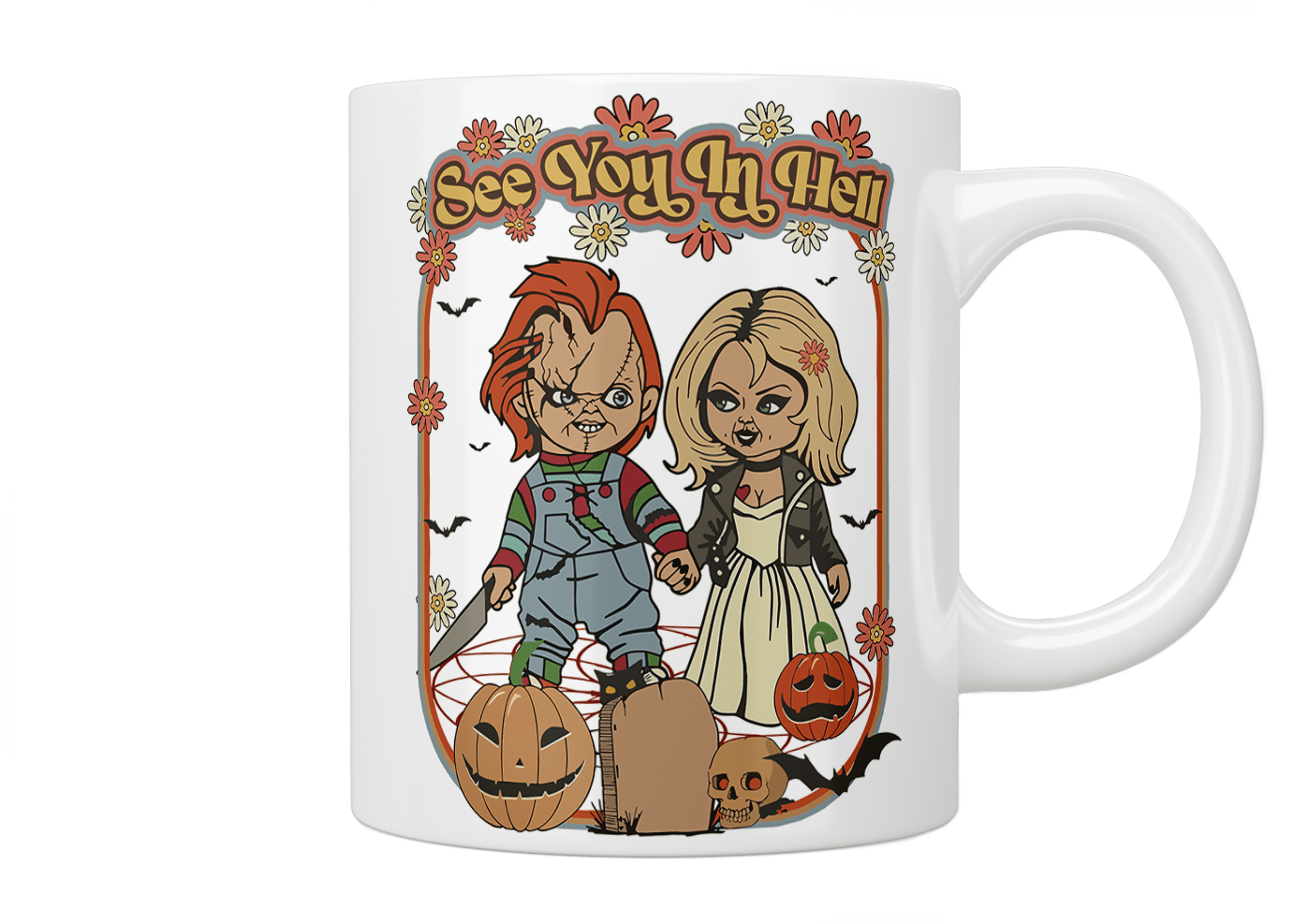 Chucky And Tiffany See You In Hell Mug - Jazzy Giraffe Mug