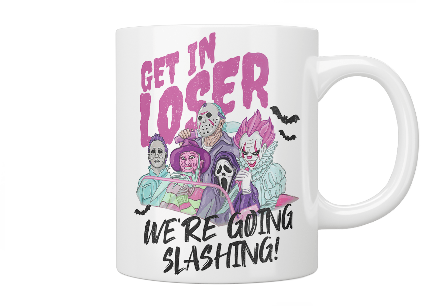 Get In Loser We're Going Slashing Mug - Jazzy Giraffe Mug