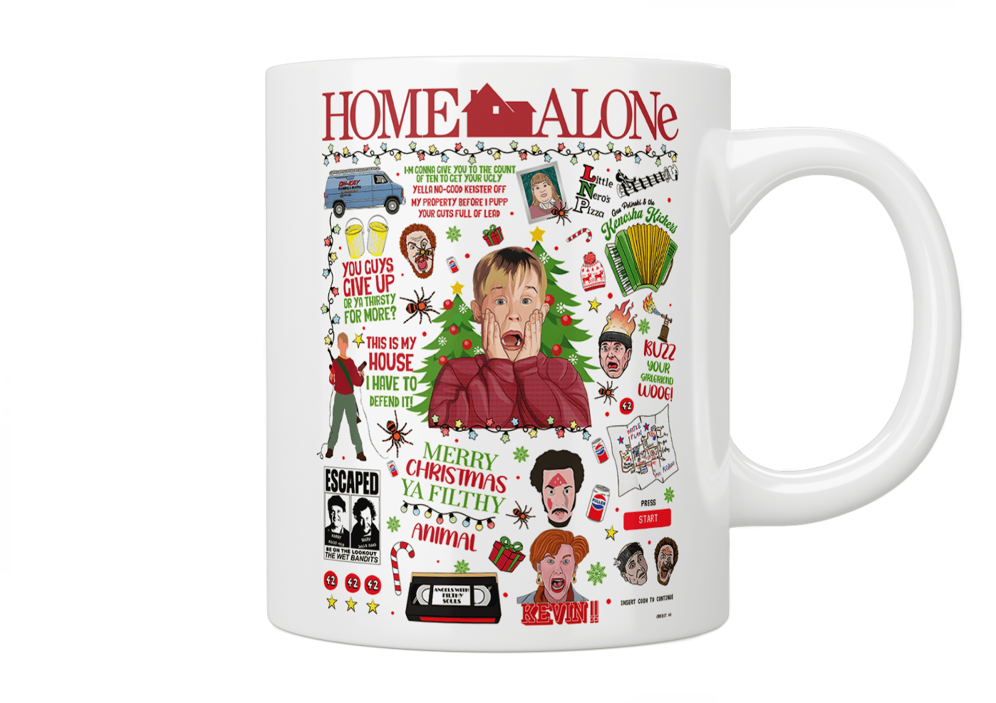 Home Alone Quote Mug - Jazzy Giraffe Mug