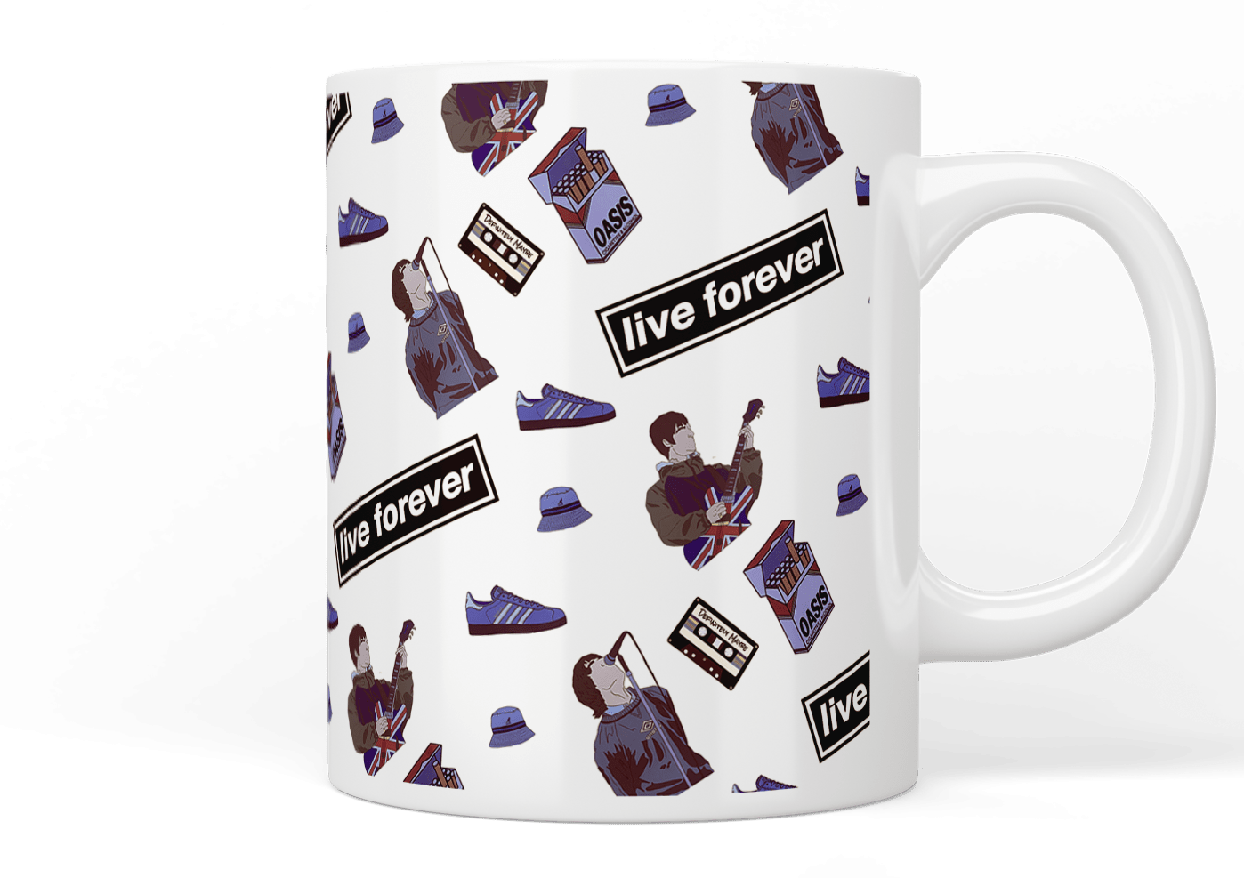 Oasis: Live Forever Sticker Mug - Jazzy Giraffe Mug