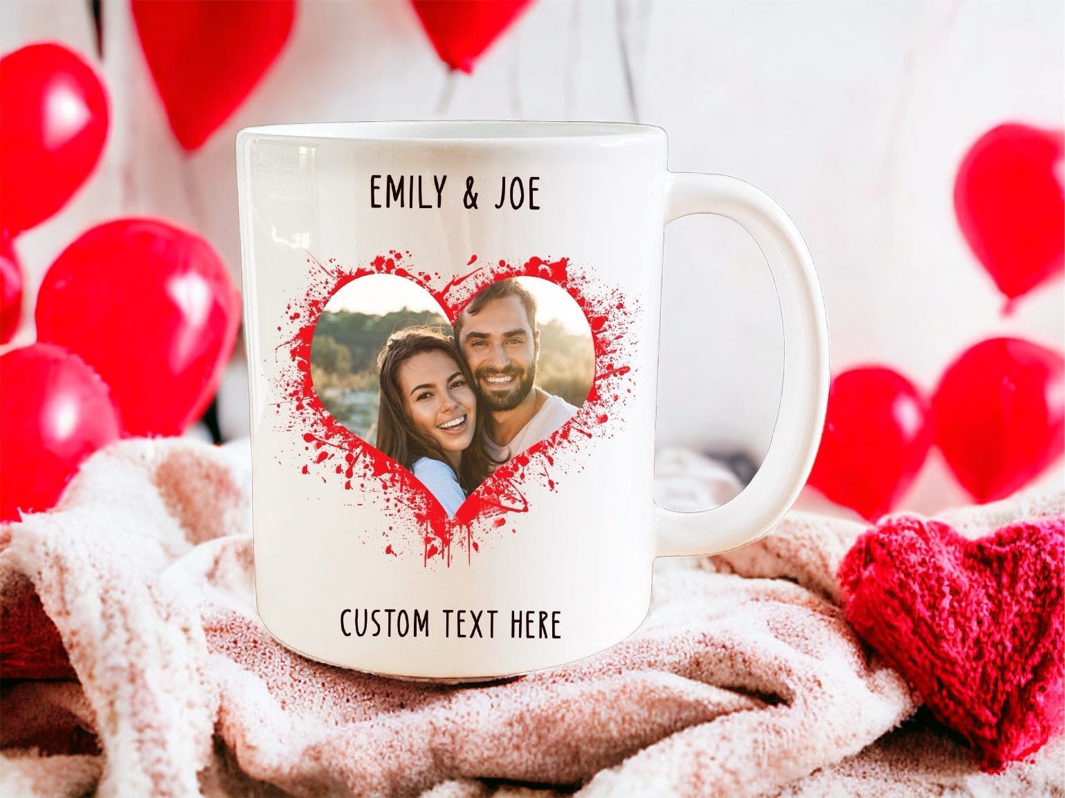 Personalised Love Heart Photo Mug - Jazzy Giraffe Mug
