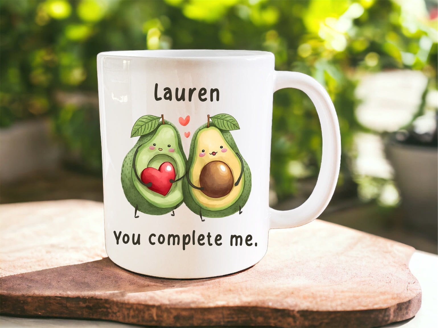 Personalised “you complete me” avocado mug - Jazzy Giraffe Mug