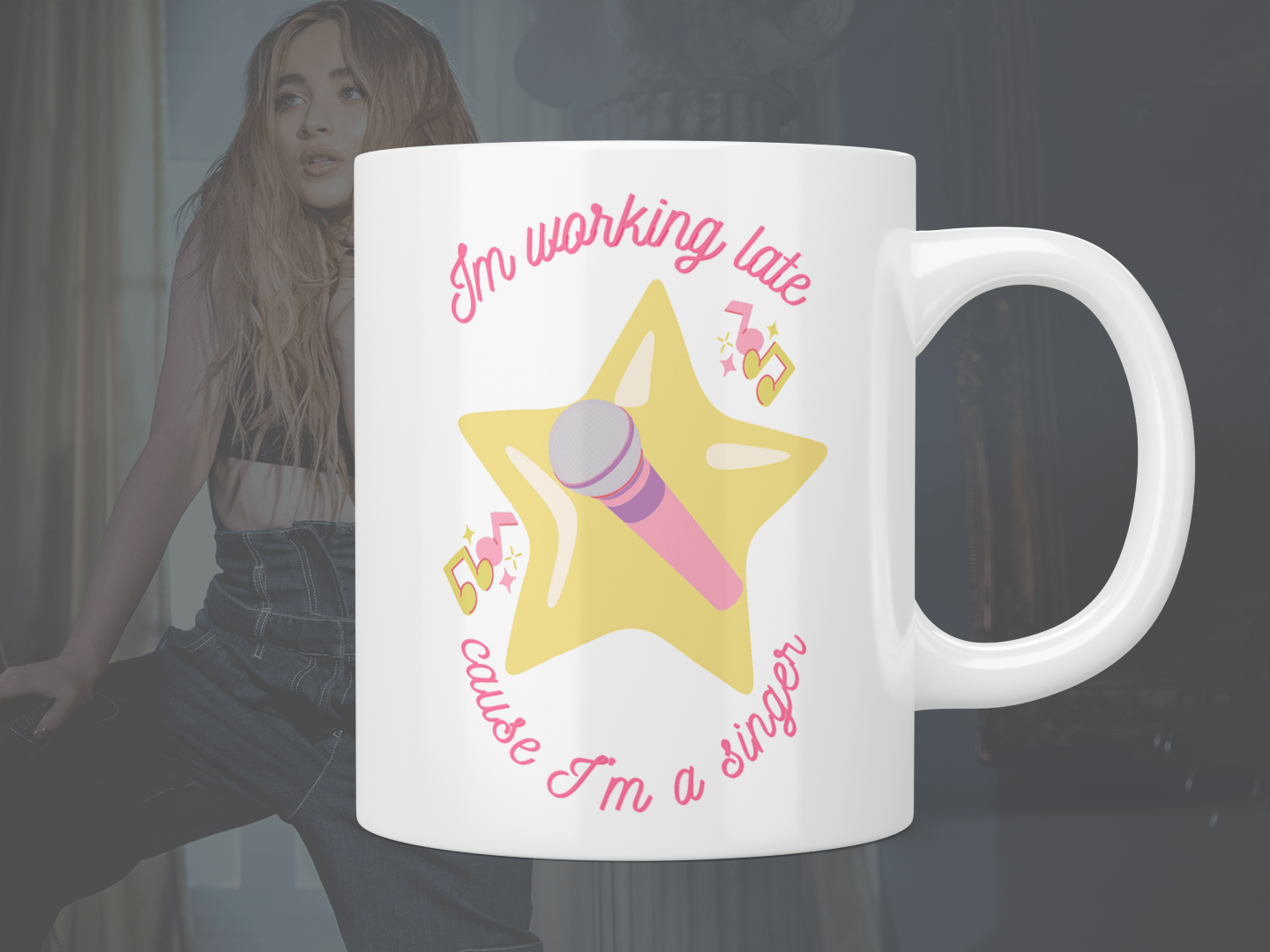 Sabrina Carpenter: Espresso “I’m working late cause I’m a singer” mug - Jazzy Giraffe Mug