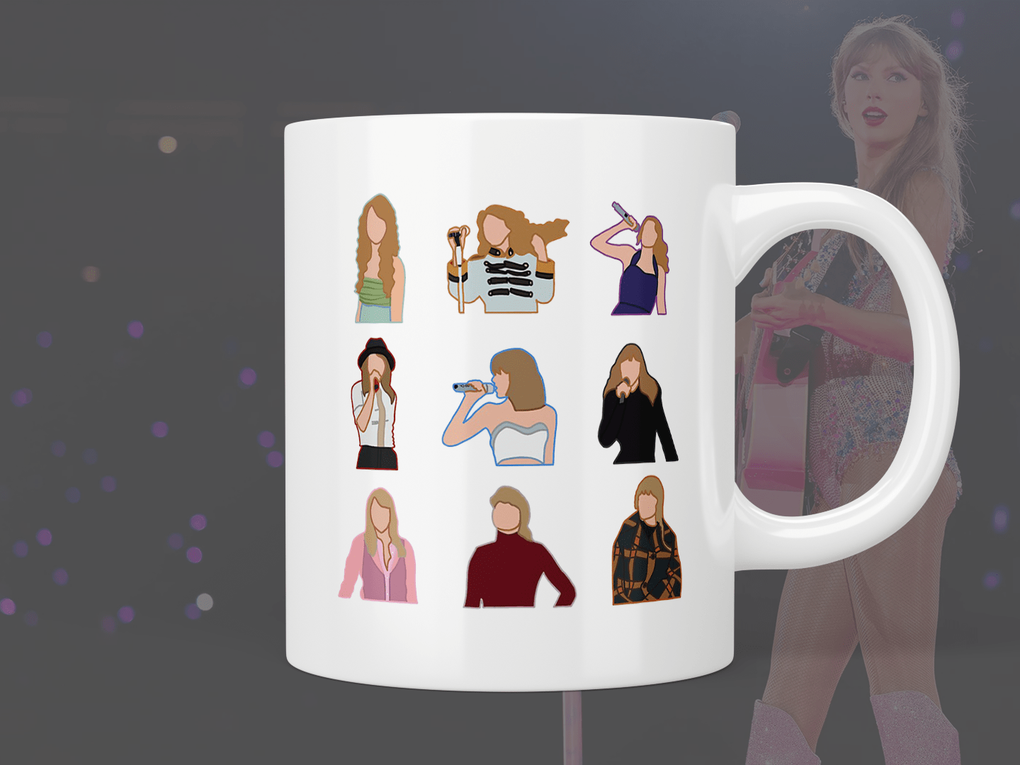 Taylor Swift Era’s tour outfits mug - Jazzy Giraffe Mug