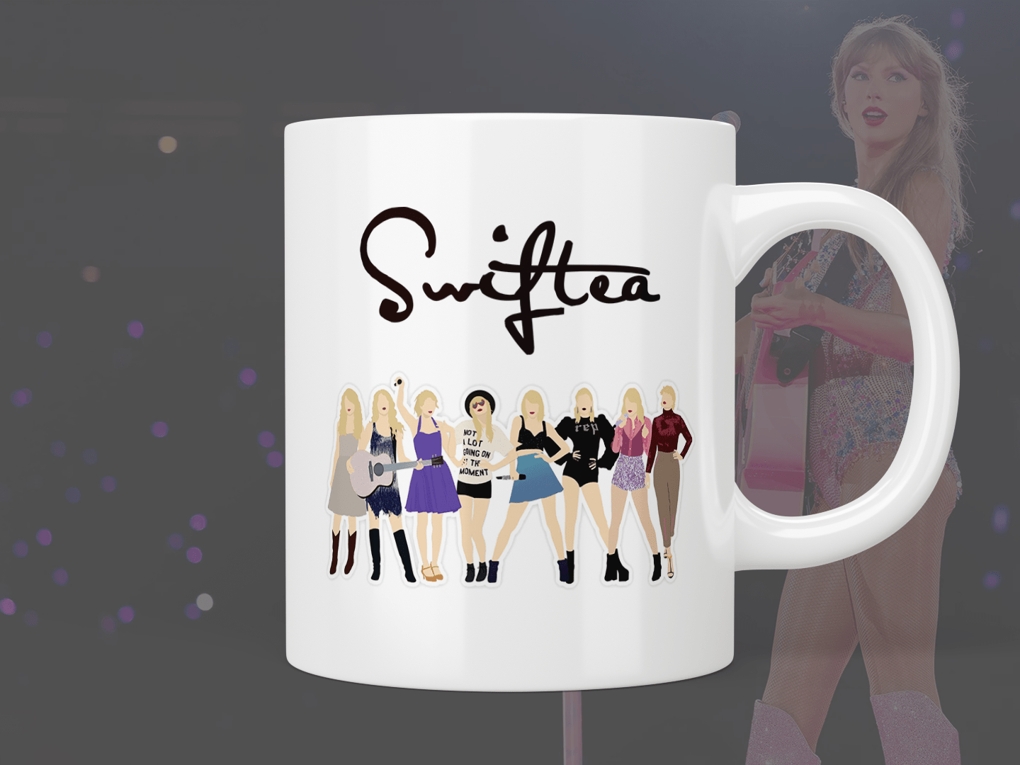 Taylor Swift outfits ‘Swiftea’ mug - Jazzy Giraffe Mug