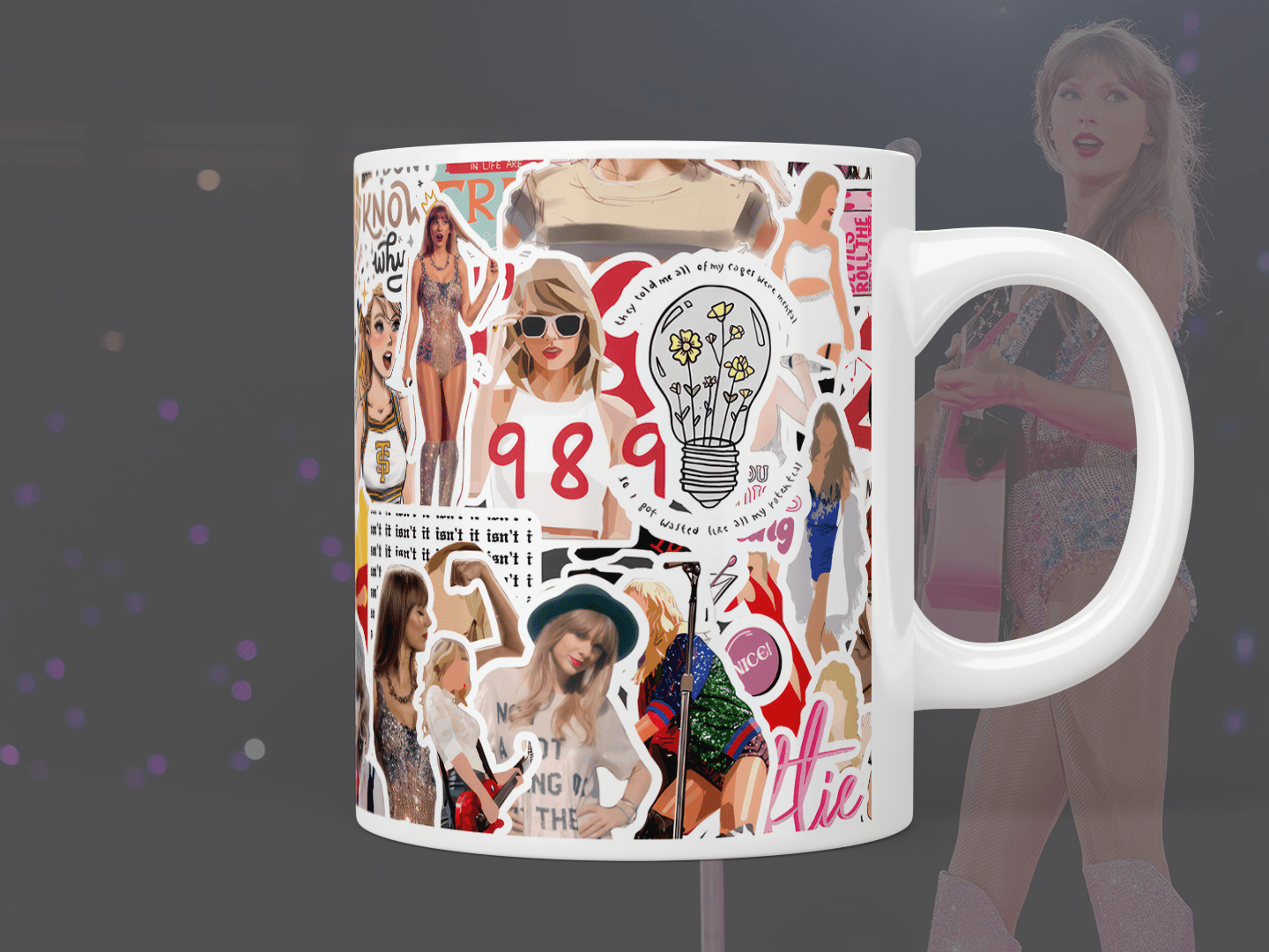 Taylor Swift stickers mug - Jazzy Giraffe Mug