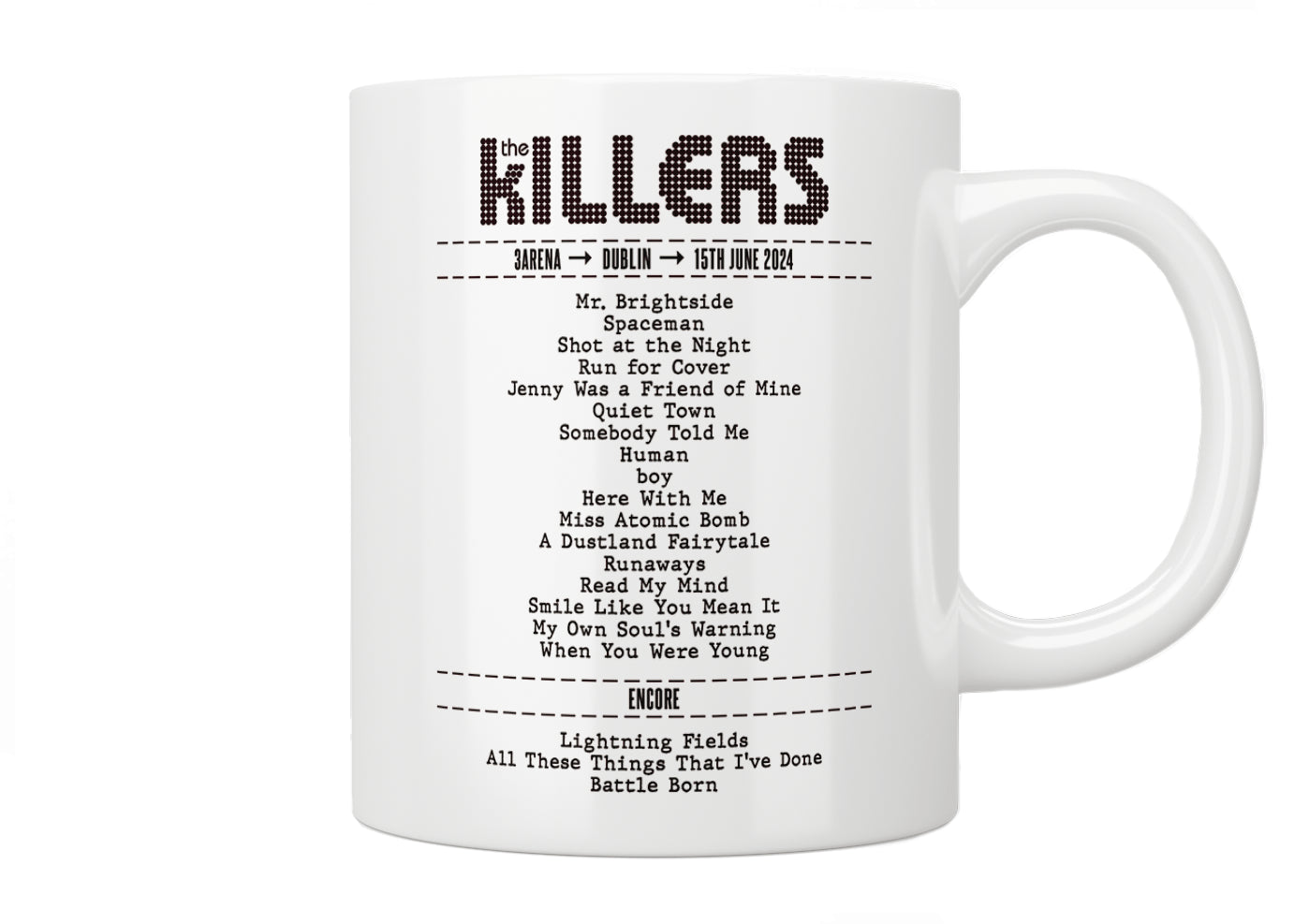 Personalised Concert Setlist Mug