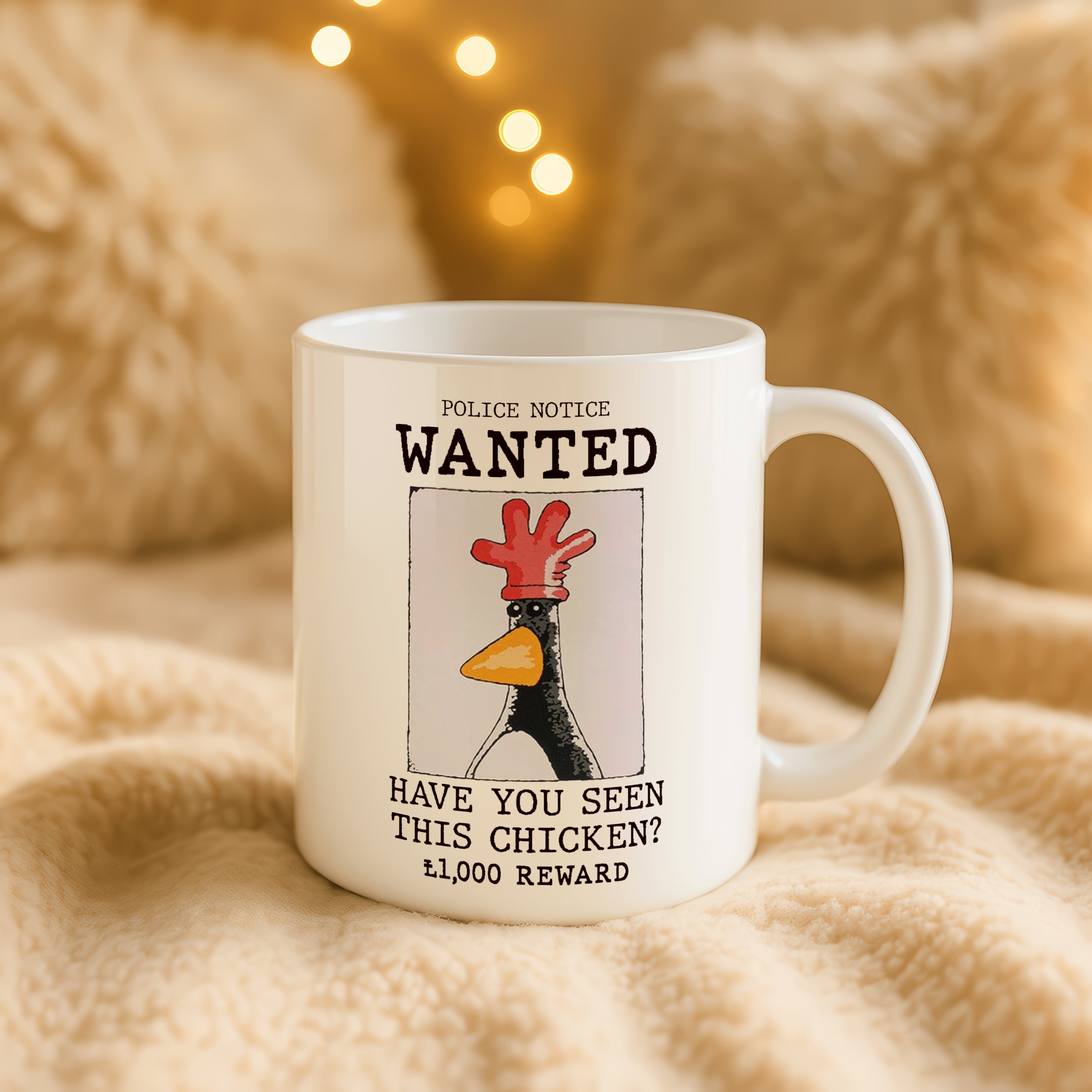 Wallace & Gromit Feathers McGraw Wanted Poster Mug