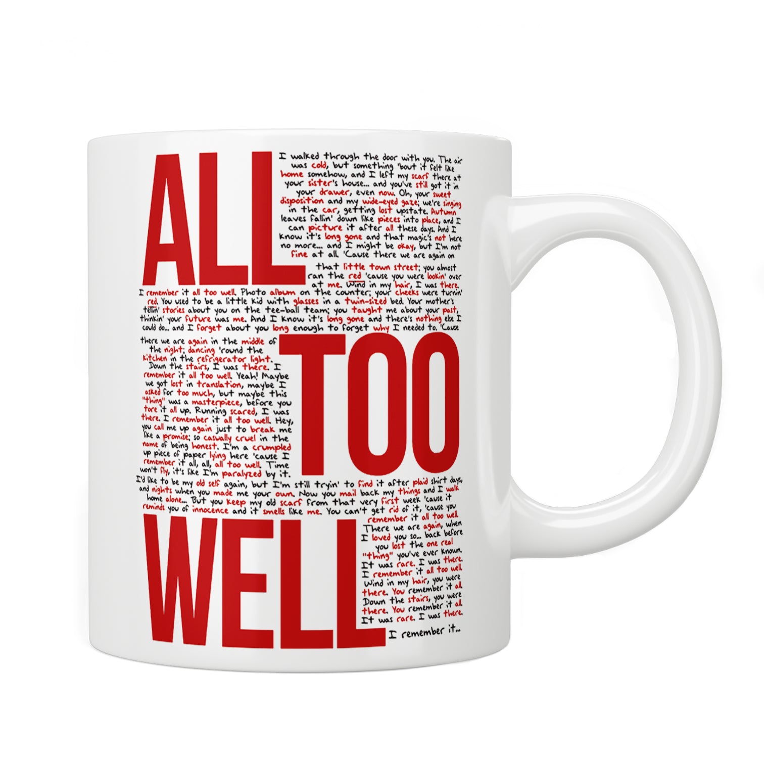 Taylor Swift “All Too Well” Lyrics Mug