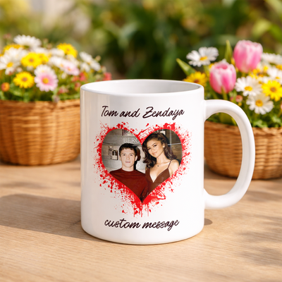 Personalised Heart Photo Mug