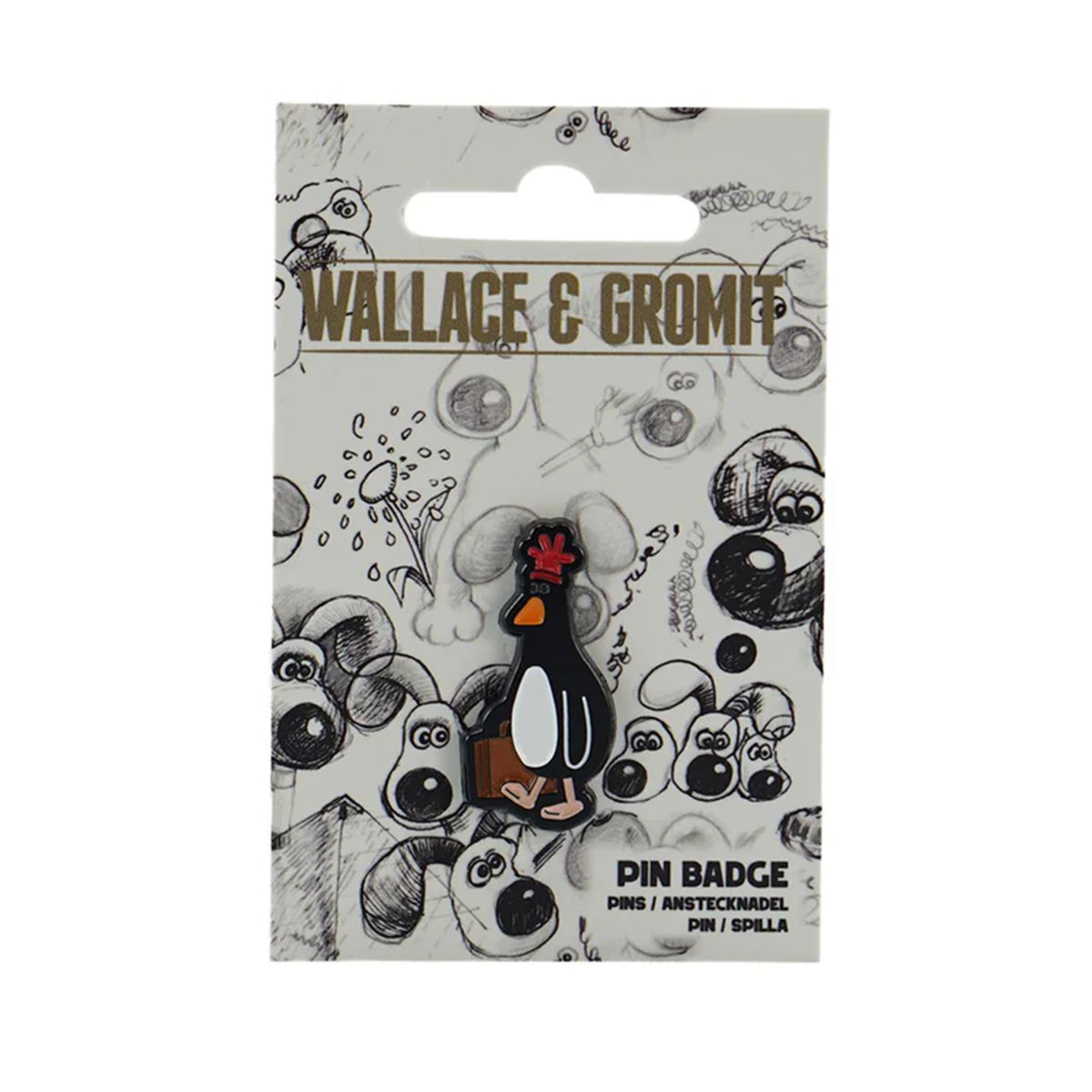 Wallace & Gromit (Feathers McGraw) Pin Badge