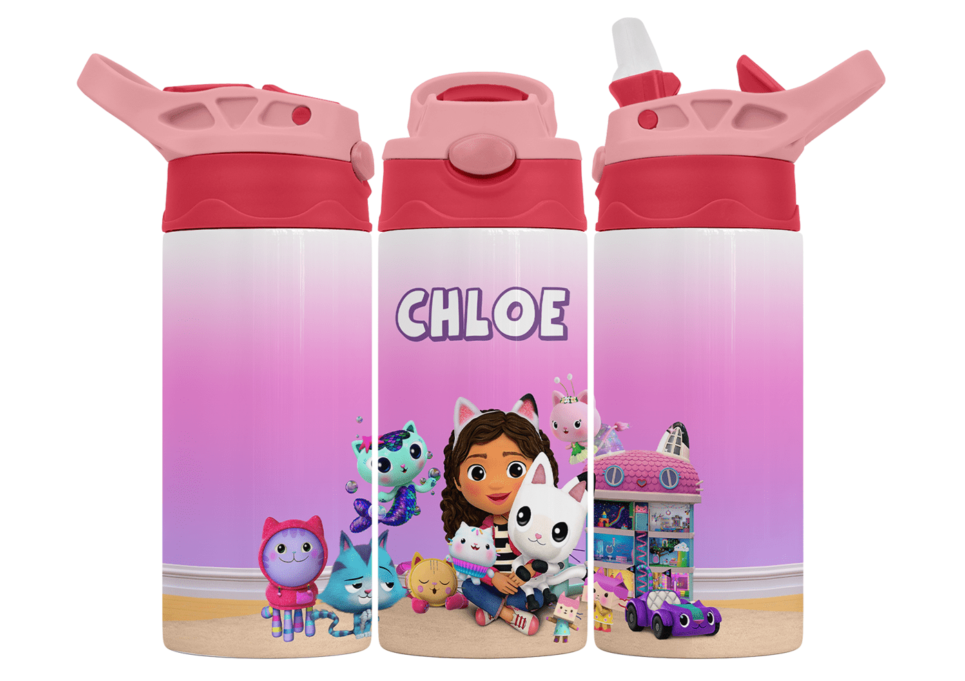 Personalised Gabby's Dollhouse 350ml Bottle