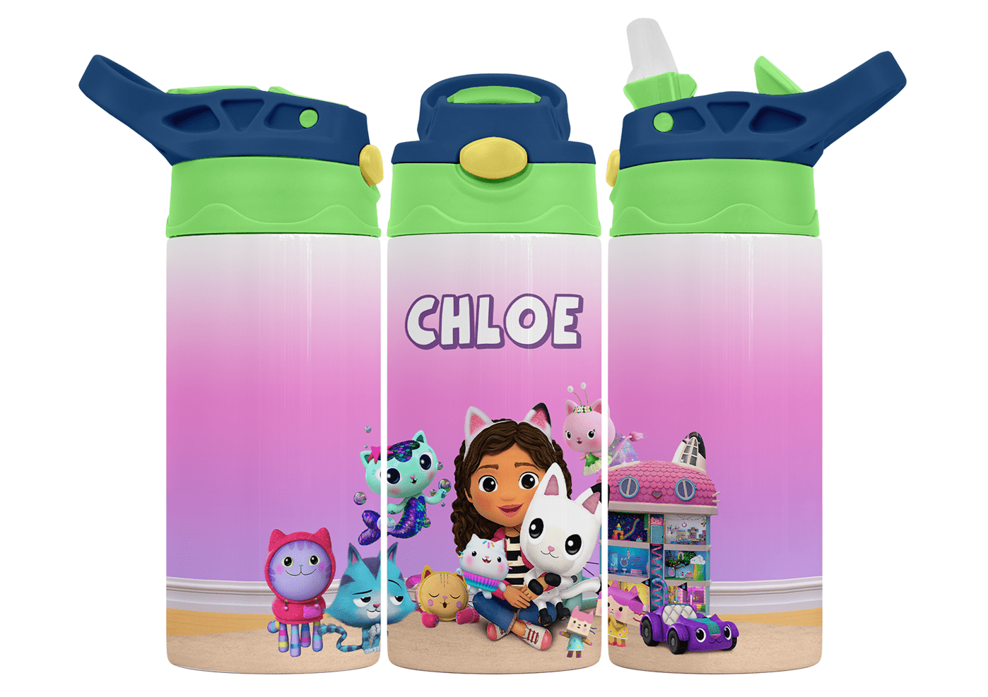 Personalised Gabby's Dollhouse 350ml Bottle