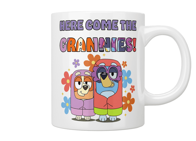Bluey Here Come The Grannies Mug - Jazzy Giraffe Mug