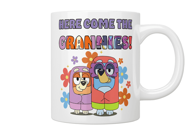Bluey Here Come The Grannies Mug - Jazzy Giraffe Mug