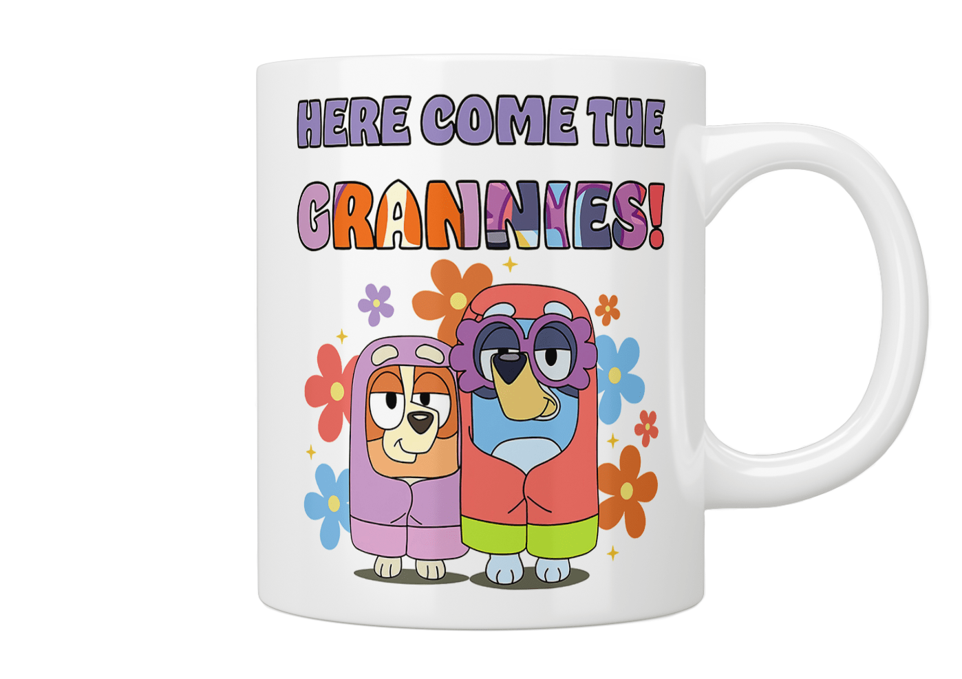 Bluey Here Come The Grannies Mug - Jazzy Giraffe Mug