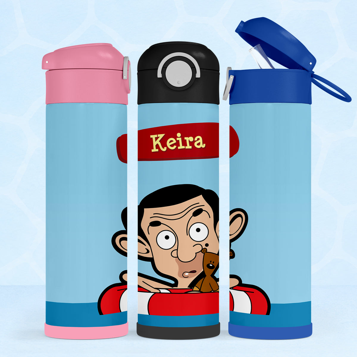 Personalised Mr Bean Water Bottle