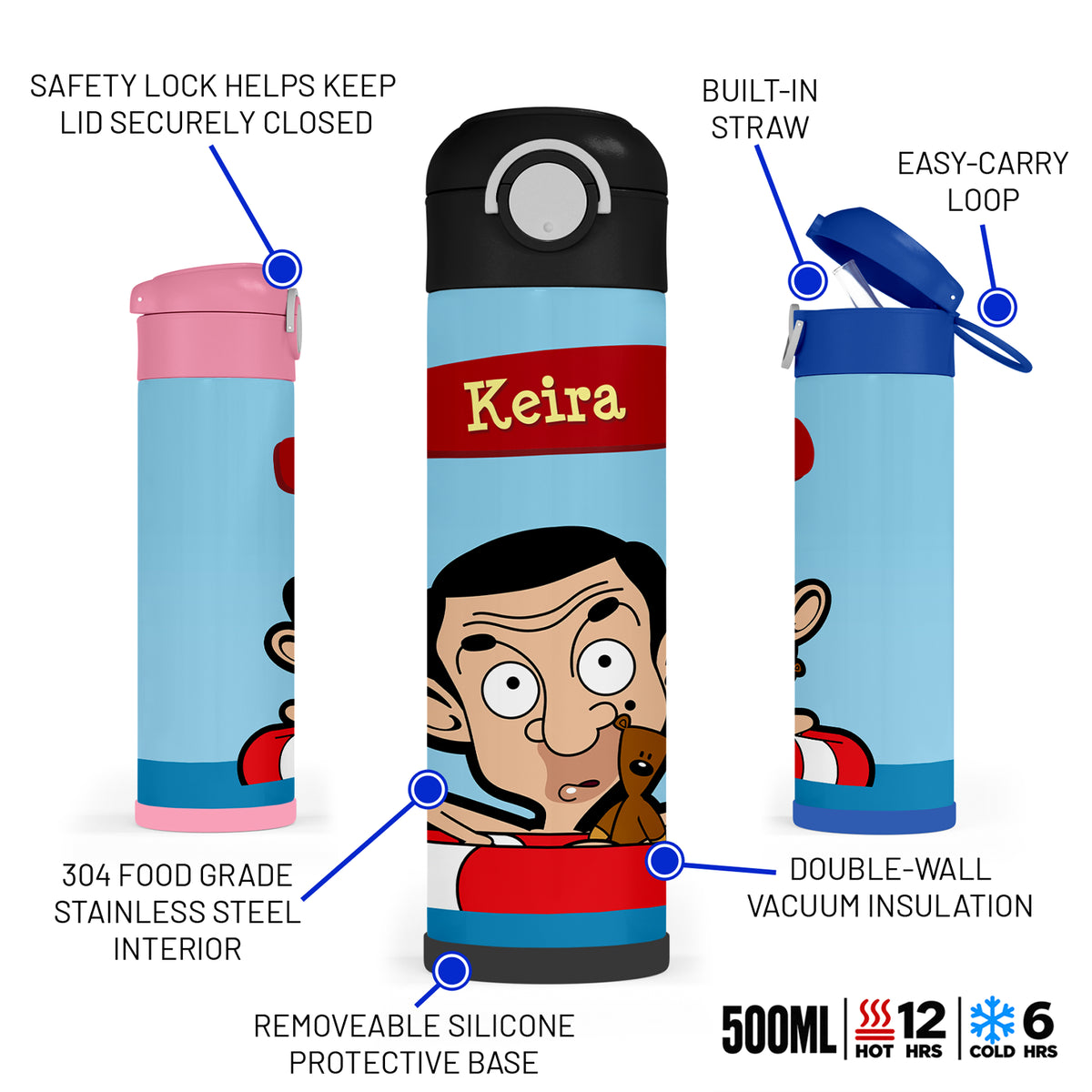 Personalised Mr Bean Water Bottle