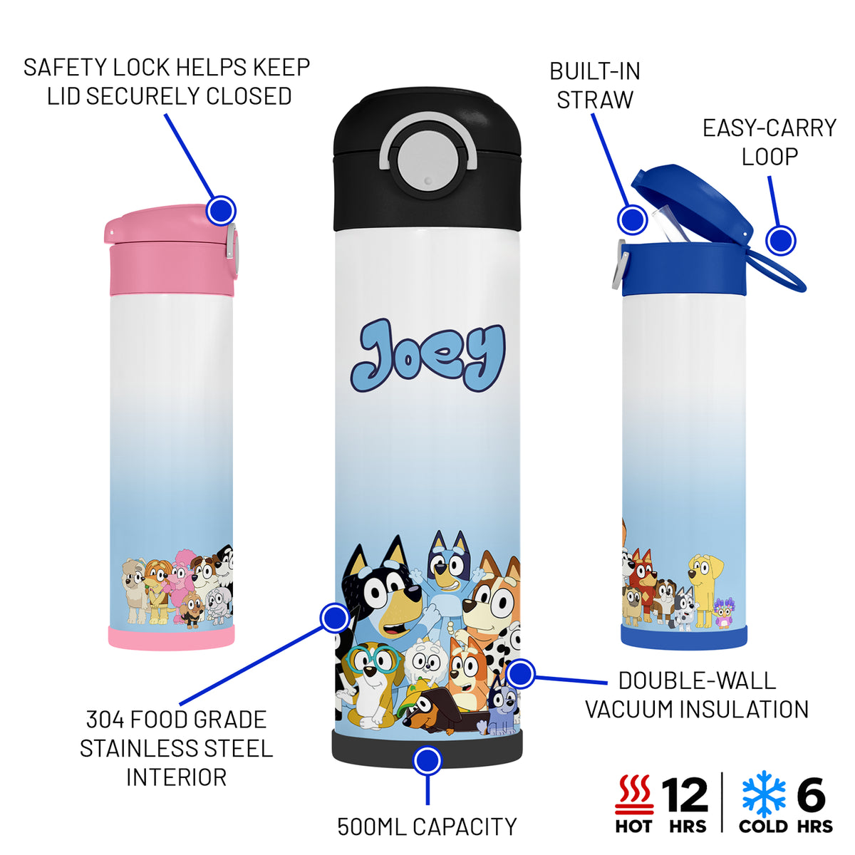 Personalised Bluey Water Bottle