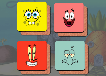 Set of 4 SpongeBob SquarePants coasters - Jazzy Giraffe Coaster