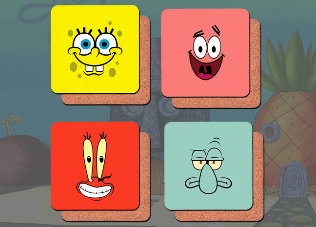 Set of 4 SpongeBob SquarePants coasters - Jazzy Giraffe Coaster
