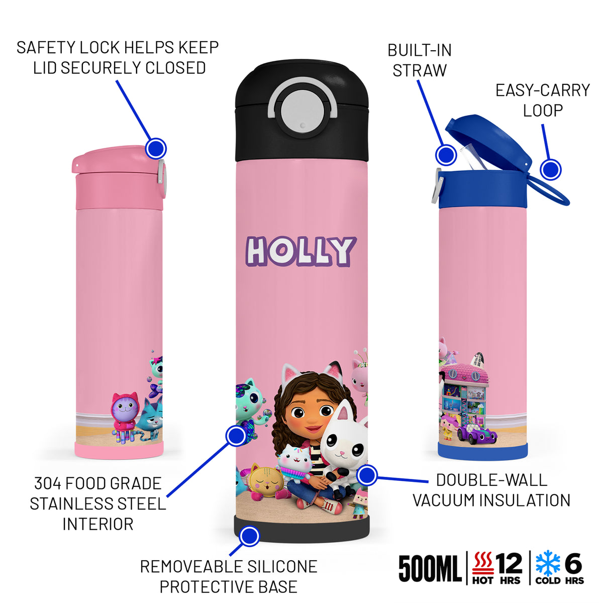 Personalised Gabby's Dollhouse Water Bottle