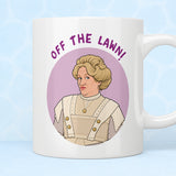 Ghosts Lady Button "Off The Lawn" Mug