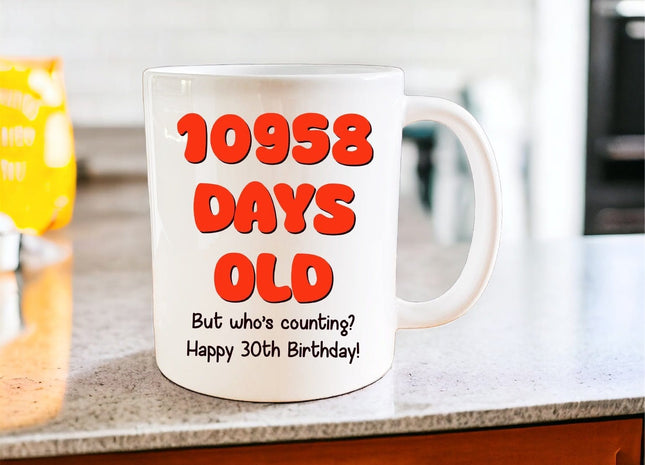 30th Birthday: 10958 days old mug - Jazzy Giraffe Mug