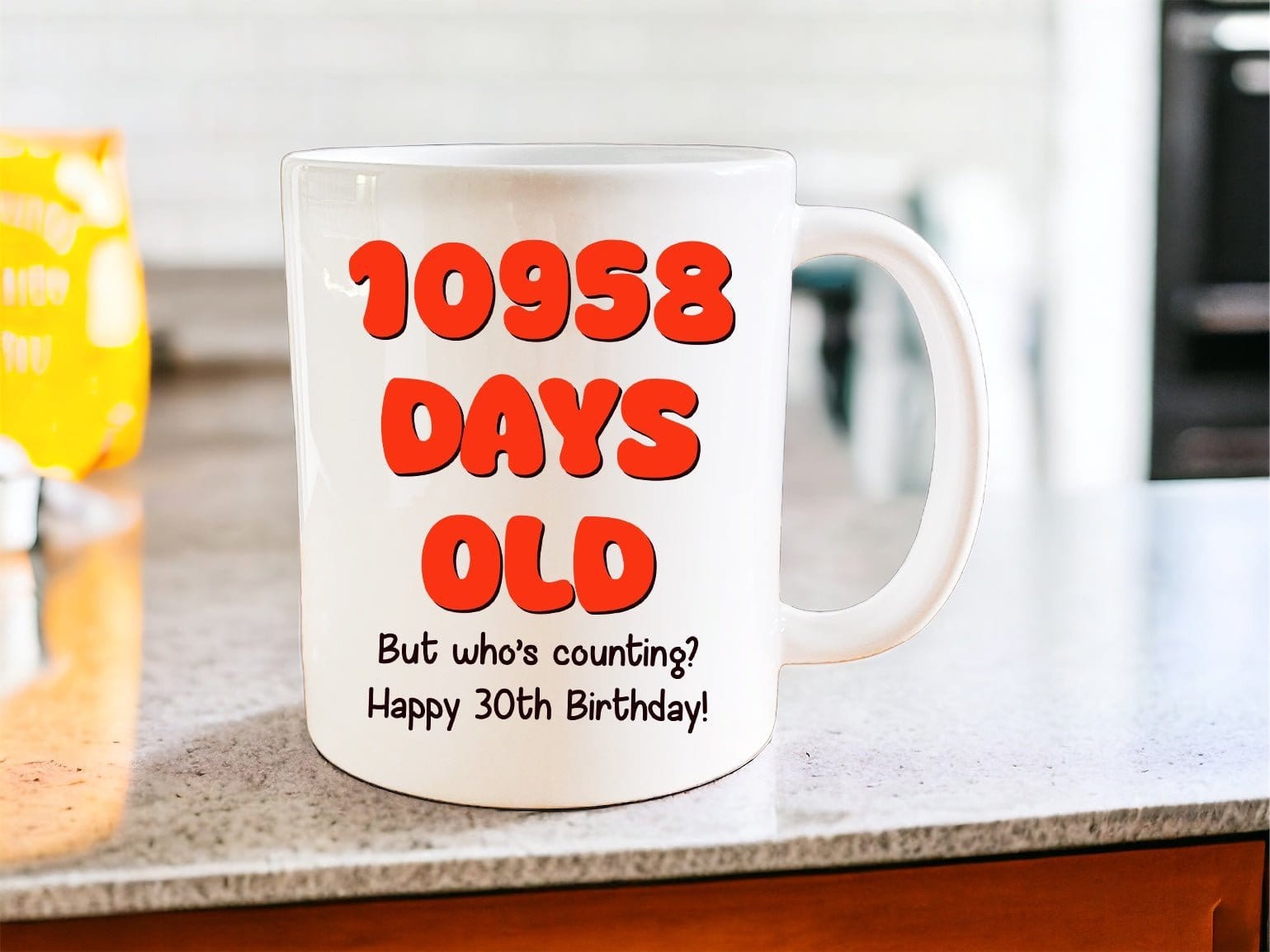 30th Birthday: 10958 days old mug - Jazzy Giraffe Mug