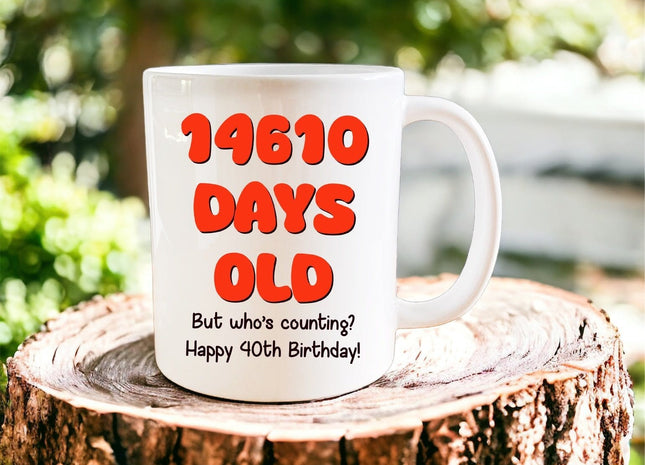 40th Birthday: 14610 days old mug - Jazzy Giraffe Mug