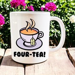 40th Birthday: Four-tea! mug - Jazzy Giraffe Mug