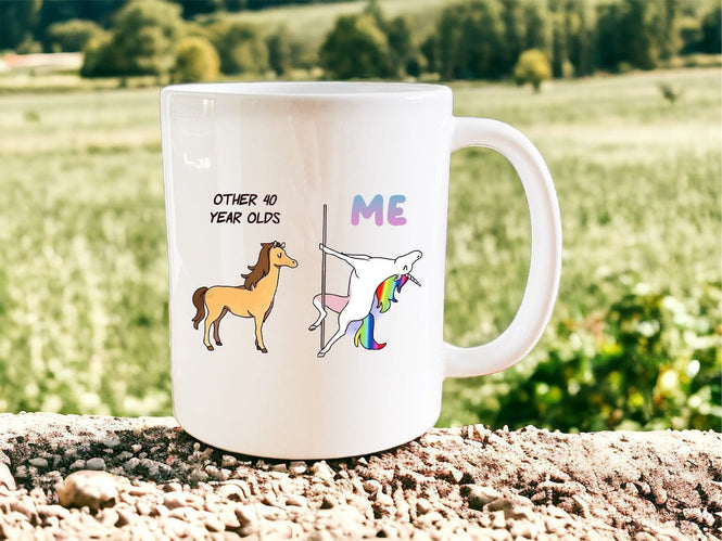 40th Birthday: Other 40 year olds… “me” mug - Jazzy Giraffe Mug