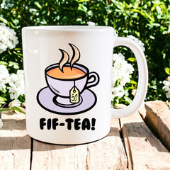 50th Birthday: Fif-tea! mug - Jazzy Giraffe Mug