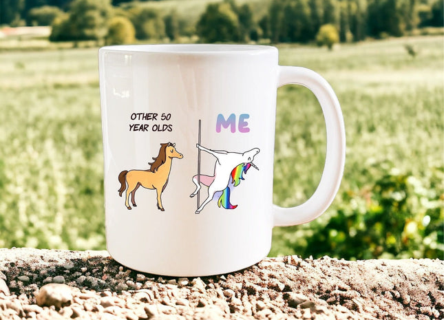 50th Birthday: Other 50 years olds… “me” mug - Jazzy Giraffe Mug