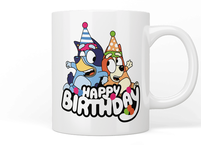 Bluey Happy Birthday mug - Jazzy Giraffe Mug