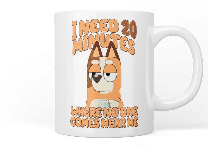 Bluey: I need 20 minutes where no one comes near me mug - Jazzy Giraffe Mug