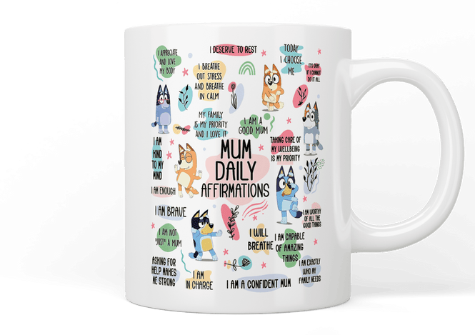 Bluey: Mum daily affirmations mug - Jazzy Giraffe Mug
