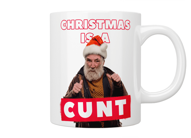 Brassic: Farmer Jim "Christmas Is A Cunt" Mug - Jazzy Giraffe Mug