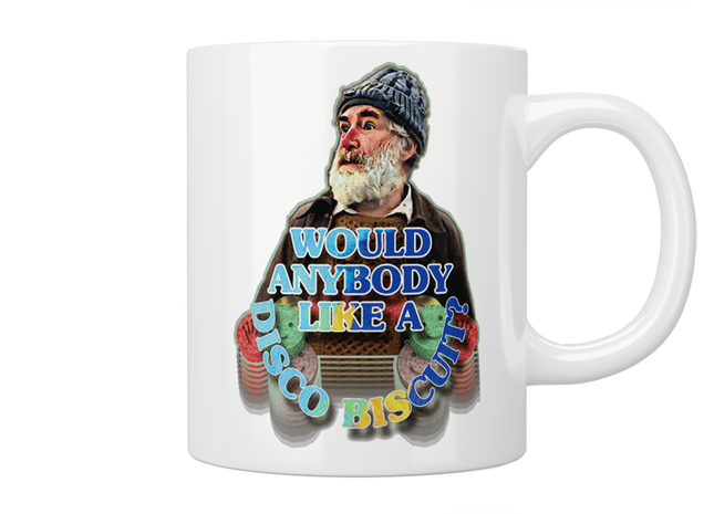 Brassic: Farmer Jim “Would Anybody Like A Disco Biscuit?” Mug - Jazzy Giraffe Mug