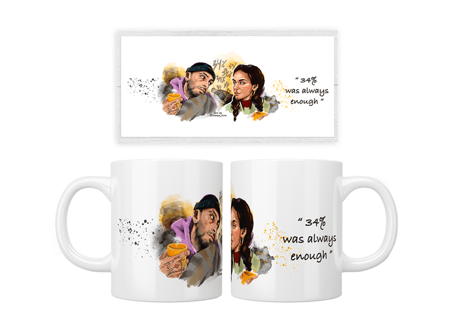 Brassic: Vinnie And Erin “34% Was Always Enough” Mug - Jazzy Giraffe Mug