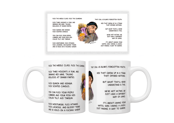 Brassic Vinnie O’Neil opening scene quote mug - Jazzy Giraffe Mug