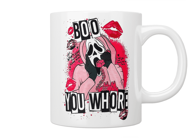 Ghostface 'Boo You Whore' Mean Girls Inspired Mug - Jazzy Giraffe Mug