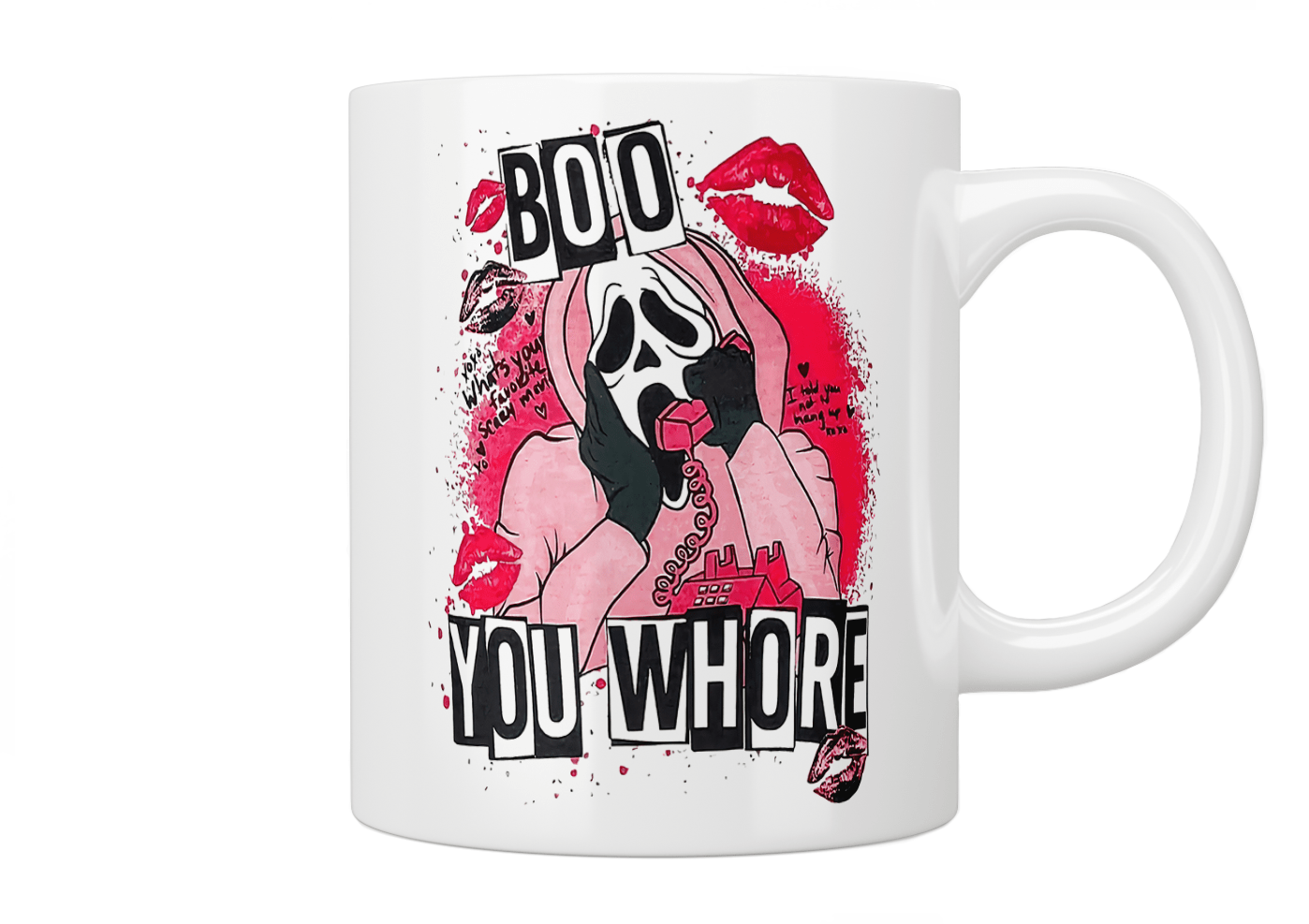 Ghostface 'Boo You Whore' Mean Girls Inspired Mug - Jazzy Giraffe Mug