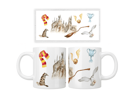 Hogwarts Watercolour Mug - Jazzy Giraffe Mug